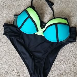 Black High Rise Bikini Bottoms